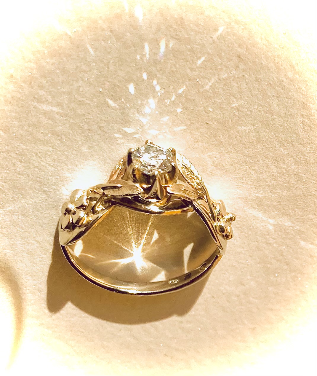 Diamantový prsteň,ručná výroba na mieru.