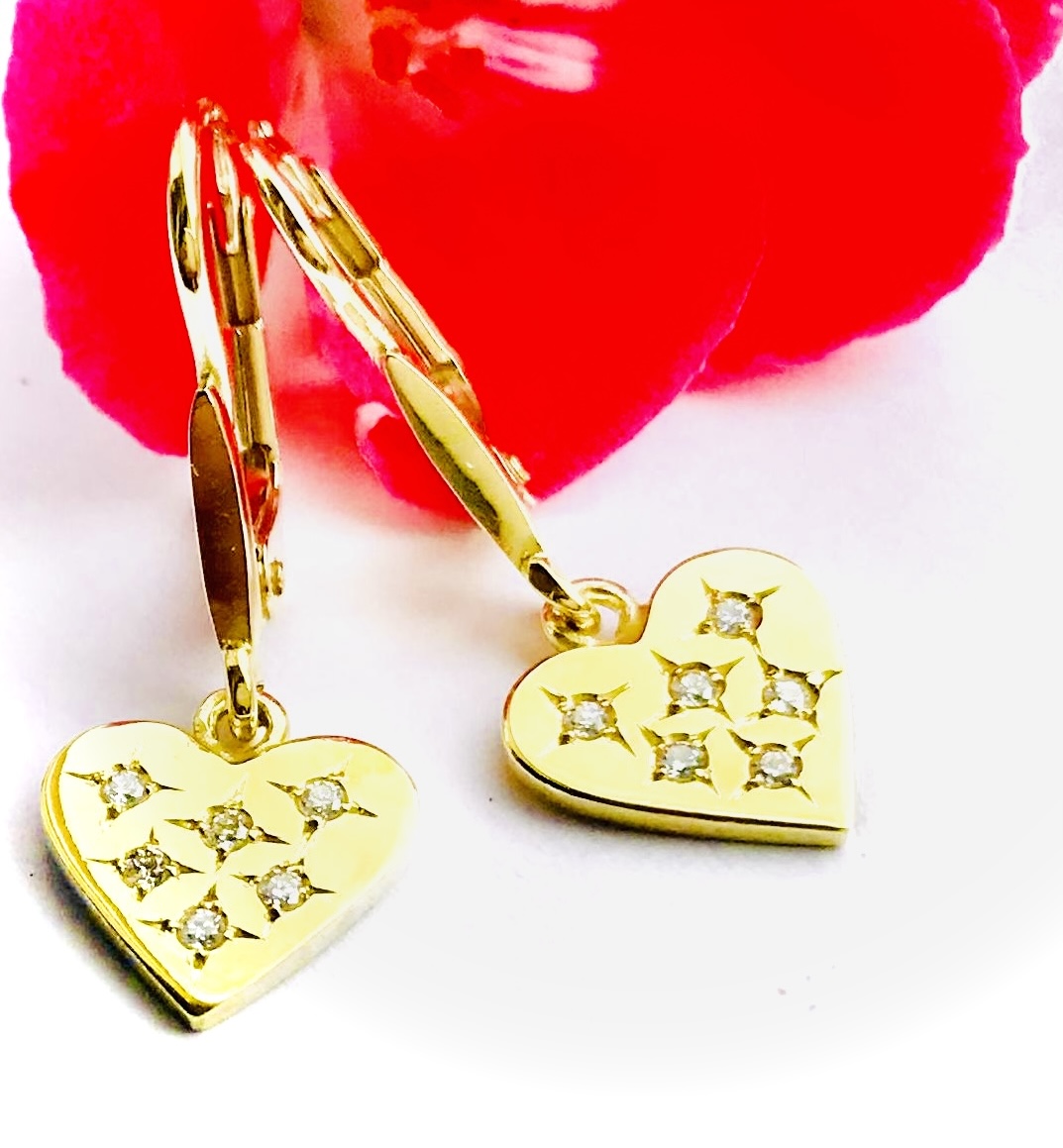 Diamonds earrings for womens,14 carat gold