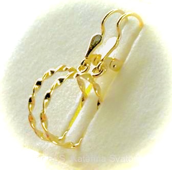 Naušnice kruhy, zlato 14 karatov.Ručná výroba.